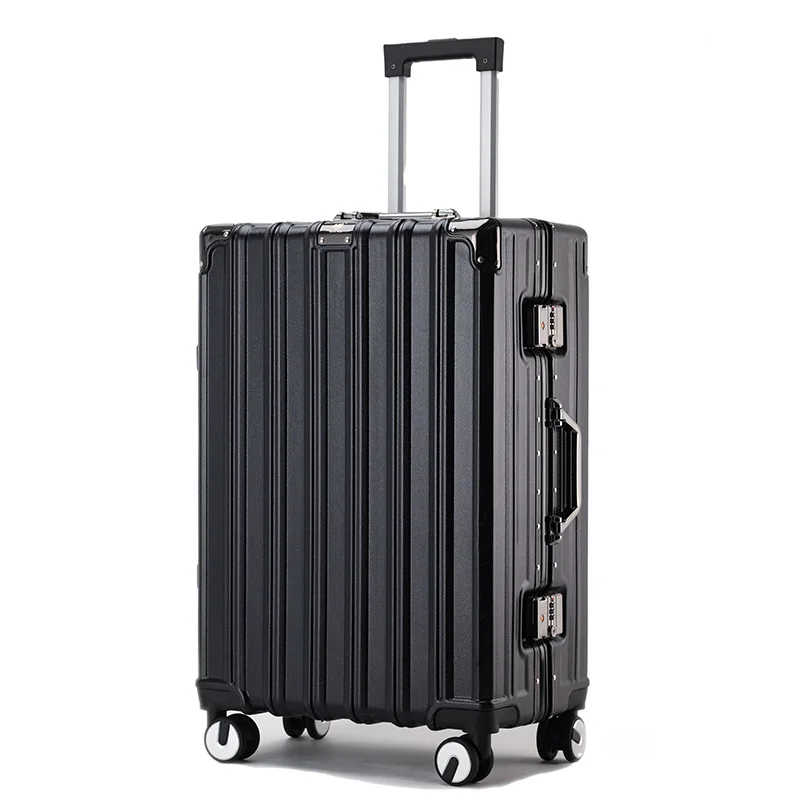 New Luggage Mute Universal Wheel Popular Aluminum  Frame Travel  Password  Boarding Machine Medium Luggage 20/22/24/26 Suitcases
