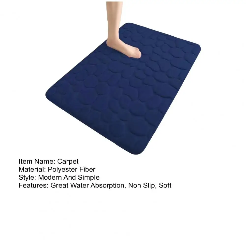 60*0cm Floor Carpet Pebble Pattern Water Absorption Non Slip Soft No Odor Bathroom Rug Bedroom Entry Bath Shower Bathtub Carpet
