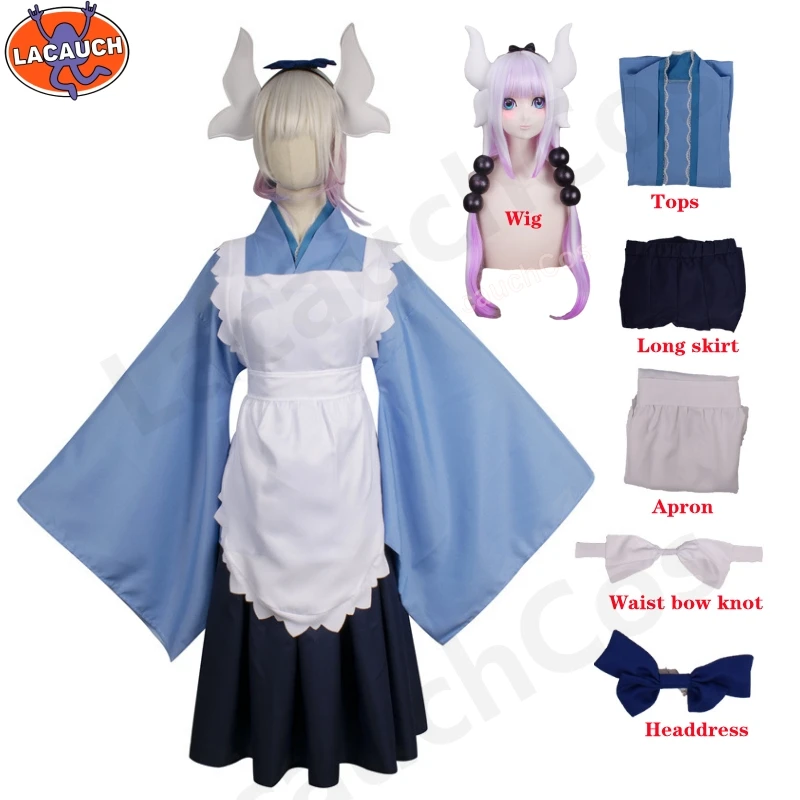 

Anime! Miss Kobayashi's Dragon Maid Toru KannaKamui Maid Style Uniform Cosplay Costume Party Role Play Halloween Carnival Suit