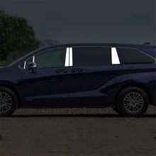 

WELKINRY For Toyota Sienna XL40 4th generation 2021 2022 car body window frame central middle A B C column pillar post trim