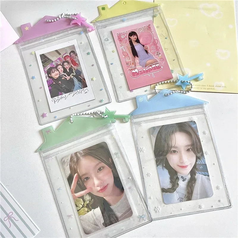 1pcs Cute Tiny House Transparent Candy Bag Kpop Card Sleeves Holder Photocard Holder Card Films Game Cards Protector