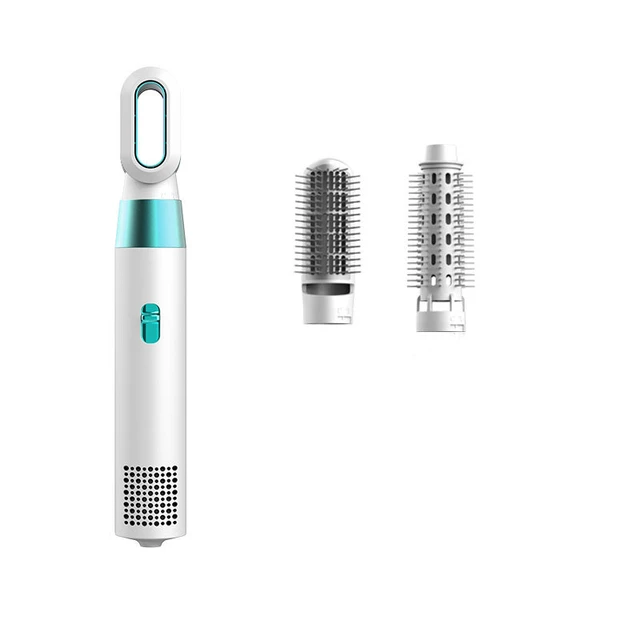 HATV 3 In 1 Electric Hair Dryer Hot Heating Hair Comb Wet Dry Hair Brush Curler Styling Tool Household white