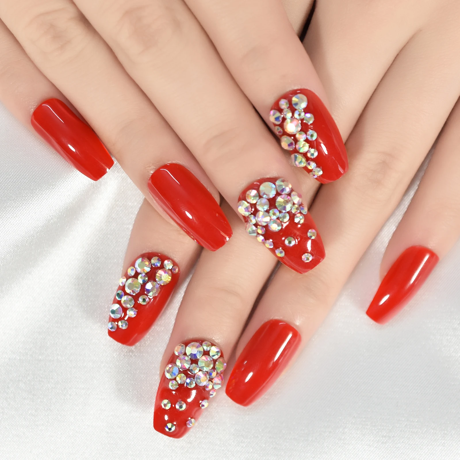 RED CHRISTMAS NAILS 🎄✨❤️ | FRENCH TIP | BLING - YouTube