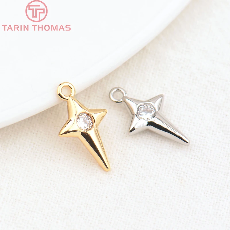 

(4391)10 шт. 8x14 мм отверстие 1 мм 24K латунь золотого цвета с цирконом конфетного качества Diy ювелирные изделия оптовая продажа аксессуаров