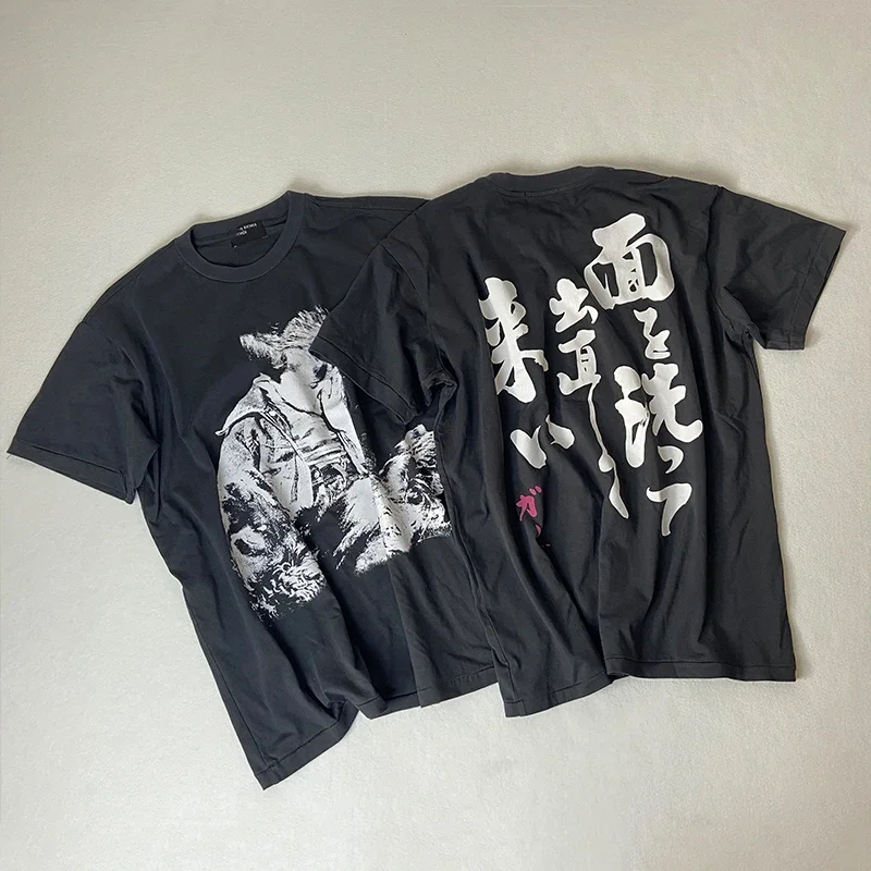 

23ss ERD Graphic Printed T-shirt Vintage for Men Y2k Streetwear Women Clothes Higher Quality Oversized Top