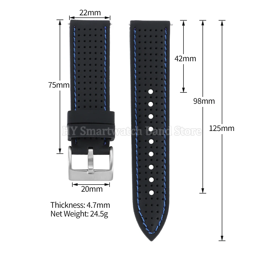 Deluxe Silicone Waterproof Watch Strap - Breathable, Soft Rubber Bracelet