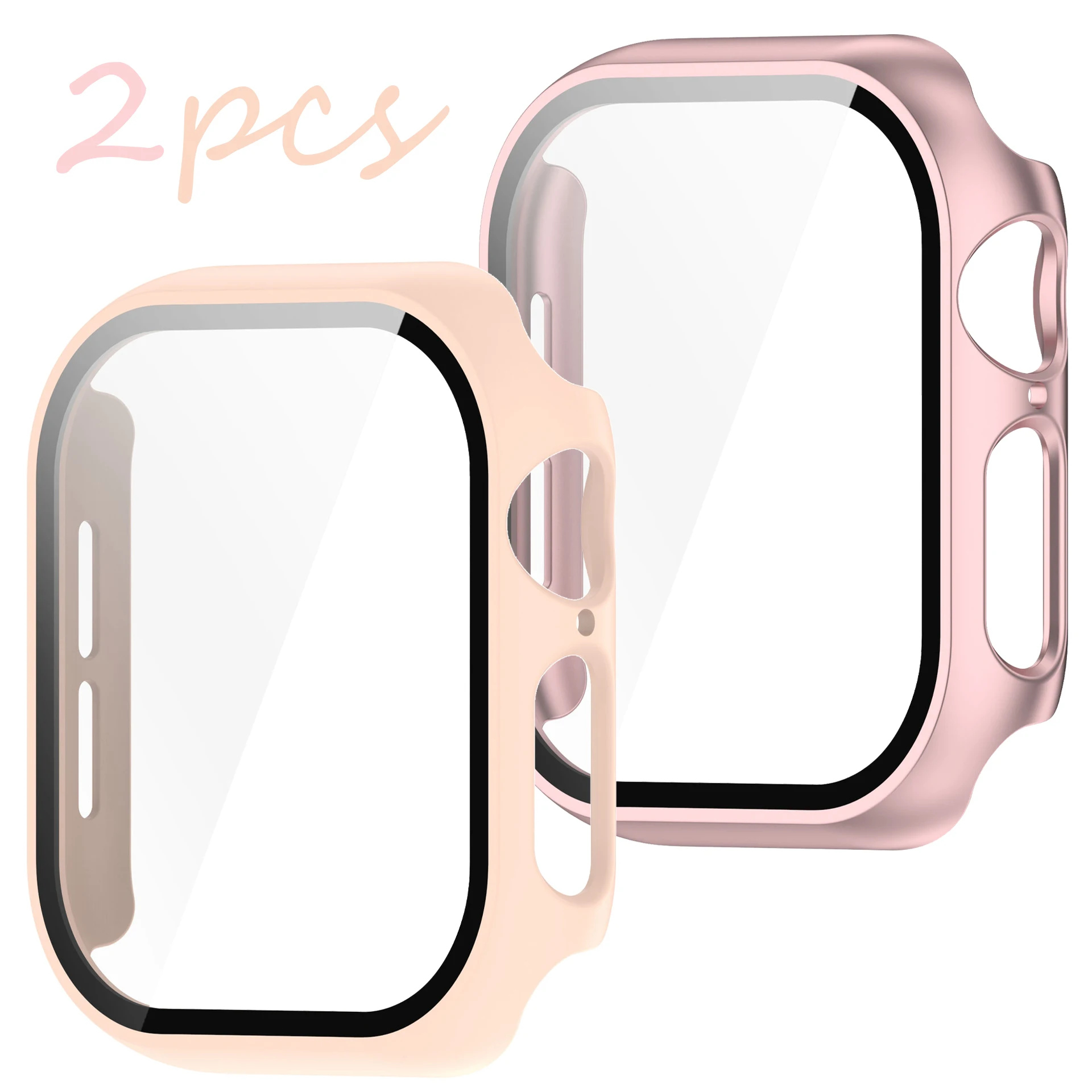 2-Pack Durable Shockproof Case with Tempered Glass Screen Protector