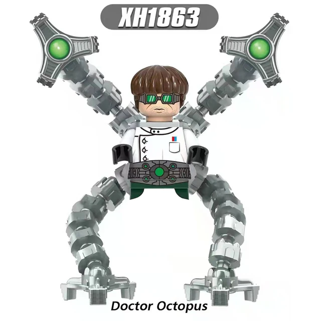 Brand DISNEY Spiderman Spider-Gwen Building Block Doctor Octopus Mysterio Miles Morales Lizard Electro Action Figure Kid Toys M-X1863