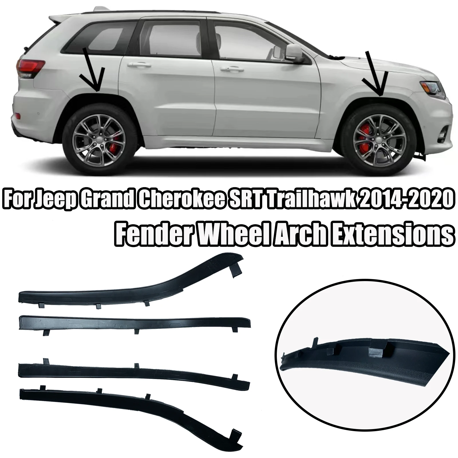 New Arrival Wheel Fender Mudguard Eyebrow Arch Extensions For Jeep Grand Cherokee Trailhawk 2012
