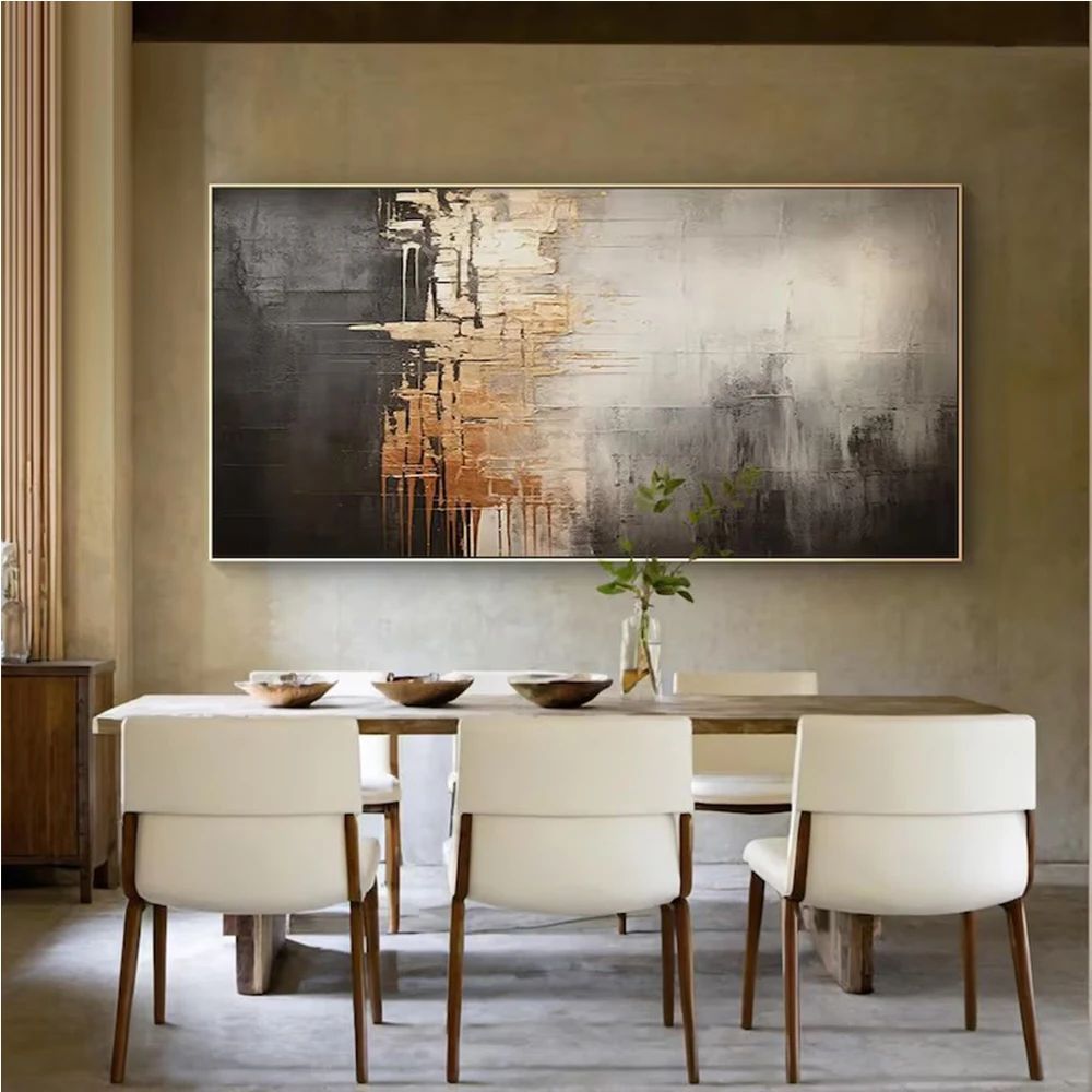 Beige Black Abstract Art 3