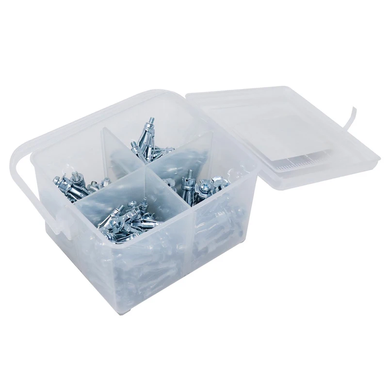YIXISI 100 Stuks Gipsplaat Muurpluggen en Schroeven, Holle Gipsplaten Holte Ruwe Muurbevestigingen, Expansiebuis Nylon Plug, Tapschroeven Bevestigingsset