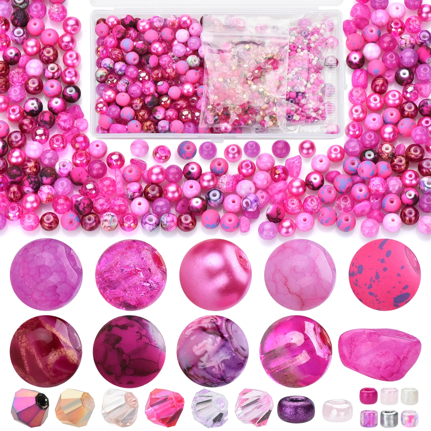 Green Glass Beads Jewelry Making Kit – Round and Seed Beads