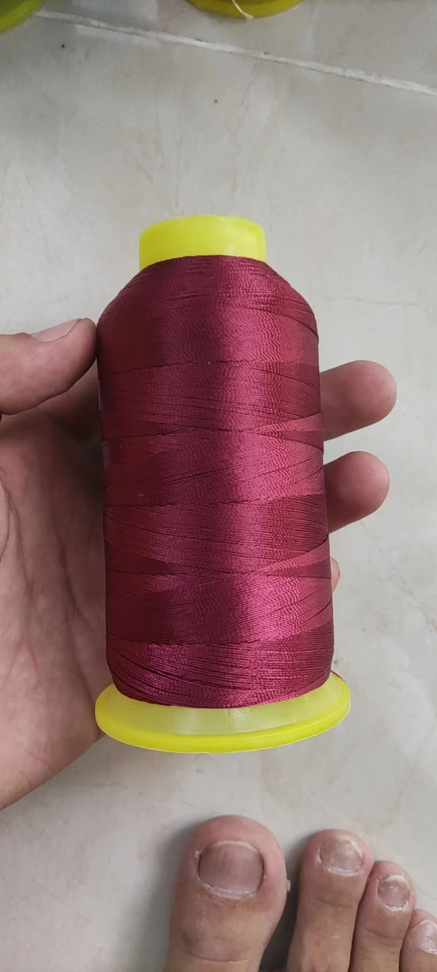 High Tenacity White & Black Polyester Sewing Thread - 1200 Meters