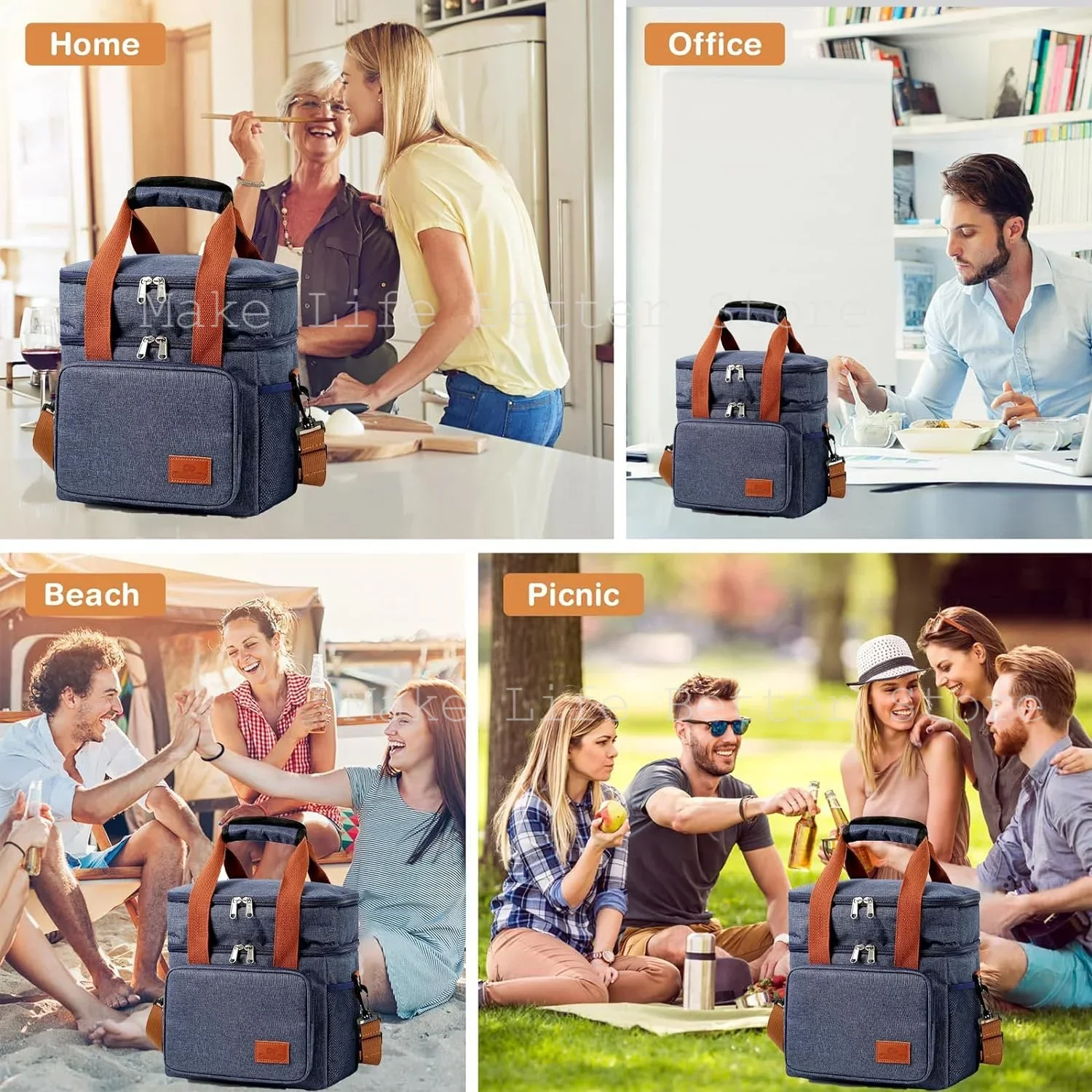 Cooler Bag Leak Proof Lunch Backpack Waterproof Thermal Lunch Bag Keep Warm Thermal Fridge Backpack Camping Meal