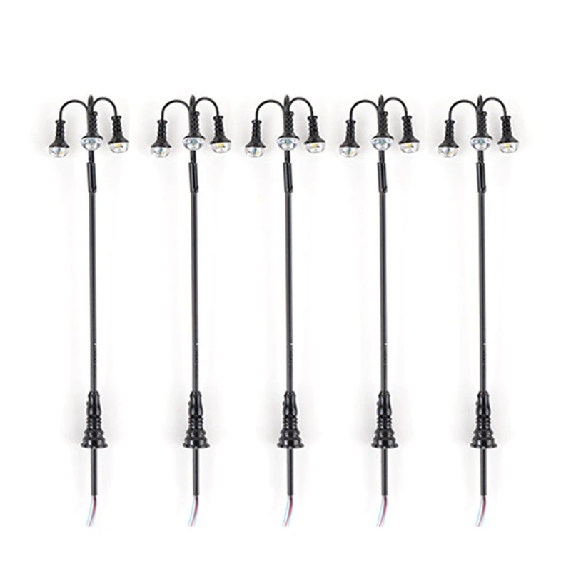 

5 Pcs 1: 87 Lamps Model Multi Heads Light Layout Model Garden Layout Model Building Decoration Landscape Accessory