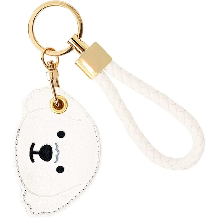 Premium Leather Keychain with Braided Rope - Protective Cover and Anti-Scratch Design