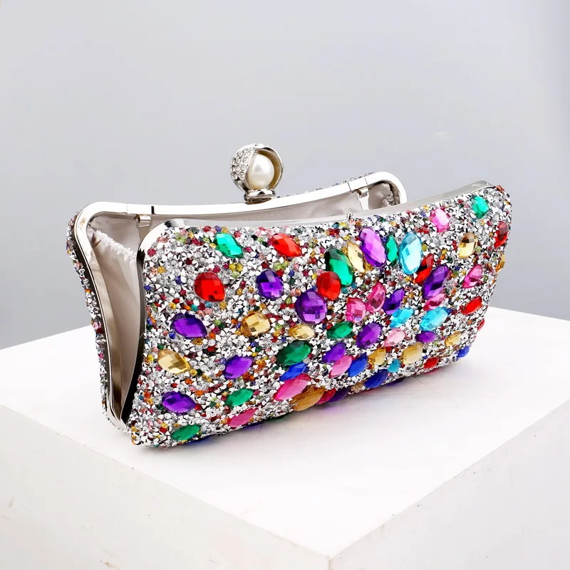 Colorful Diamond-encrusted Crystal Clutch 2