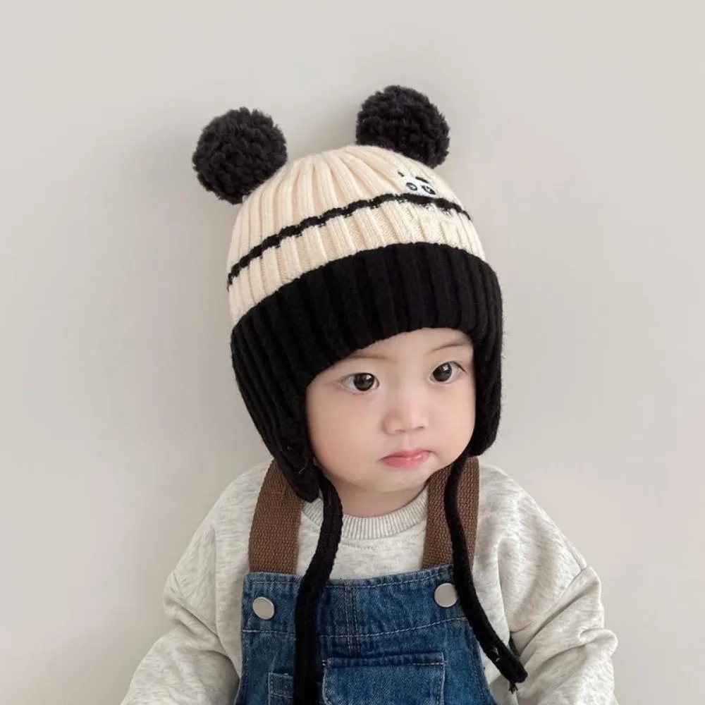 New Knitted Pullover Cap Warm Windproof Beanie Hat Coldproof Ear Protection Hat Autumn and Winter