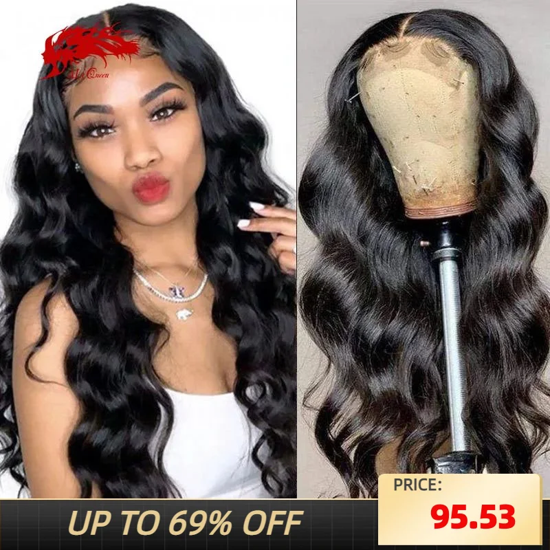 

Ali Queen 26 40 inch Body Wave Wigs 13x4 Transparent Lace Human Hair Wigs For Women Brazilian Human Remy Hair Lace Frontal Wig