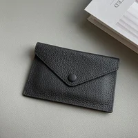 Porte-cartes de luxe en cuir véritable, Mini enveloppe courte pour femmes, portefeuille coréen japonais, sac d'argent, étui pour cartes de crédit, porte-monnaie pour dames 3
