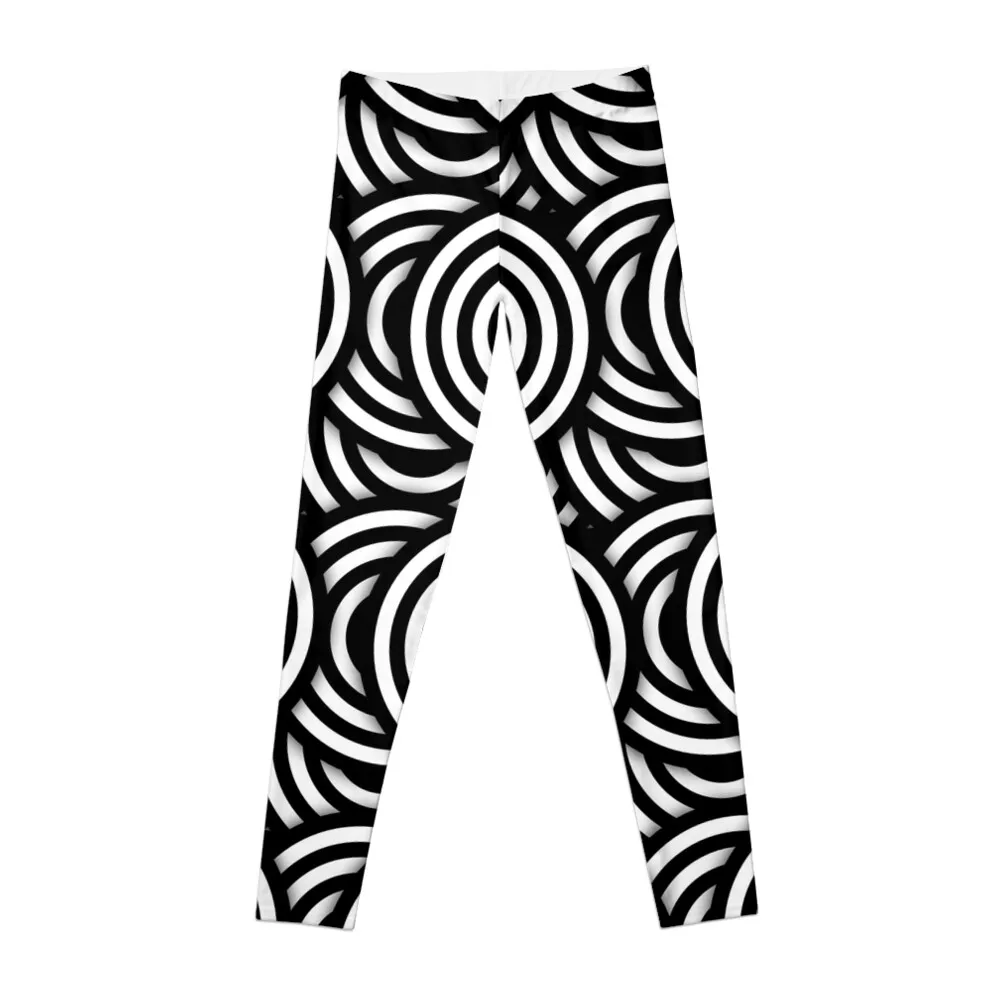 

Retro Black White Circles Op Art Leggings for fitness Women's gym Fitness clothing Womens Leggings