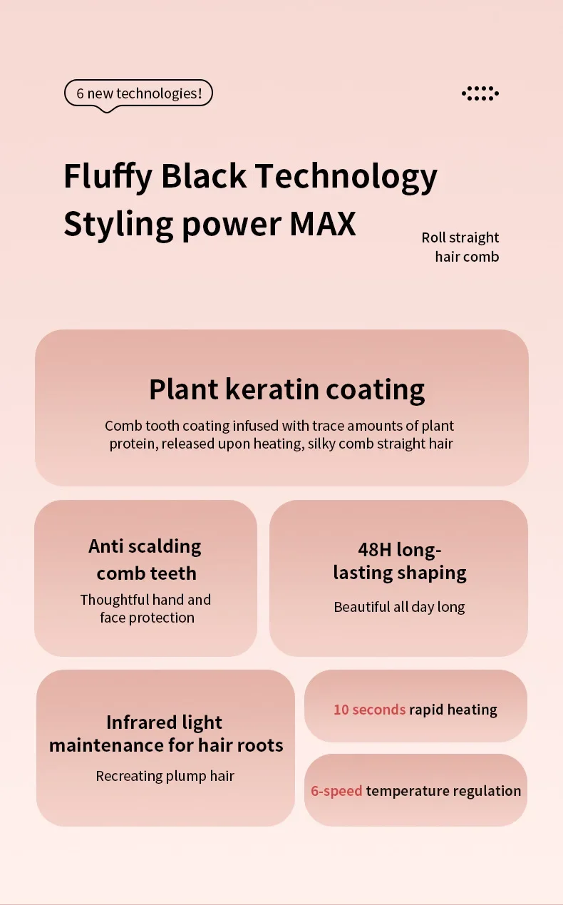 Escova alisadora e modeladora de cabelo profissional com aquecimento ptc_voghion.com