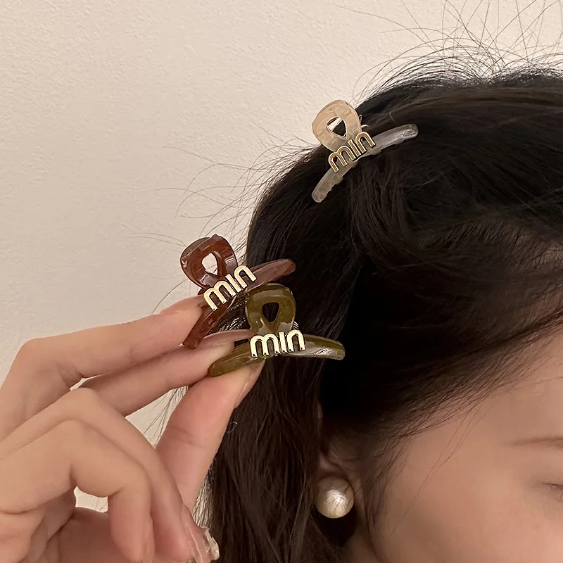 Letter Hair Clips For Women Girls Mini Clamps Hair Claw Clip Barrettes Crab 2Pcs/Pack