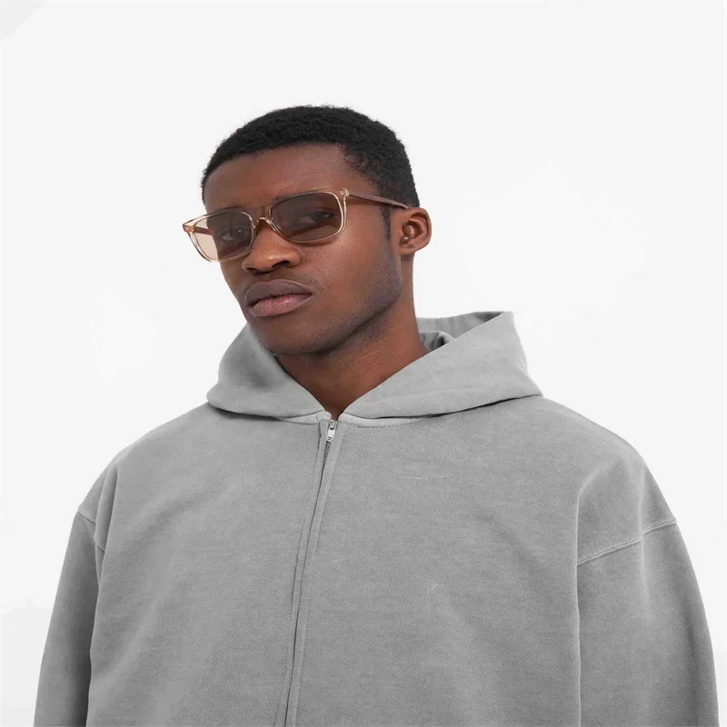 

Spring and Autumn Street Leisure Embroidery R High Quality Zipper Cardigan Hoodie Men's High Quality Washed Sports Coat