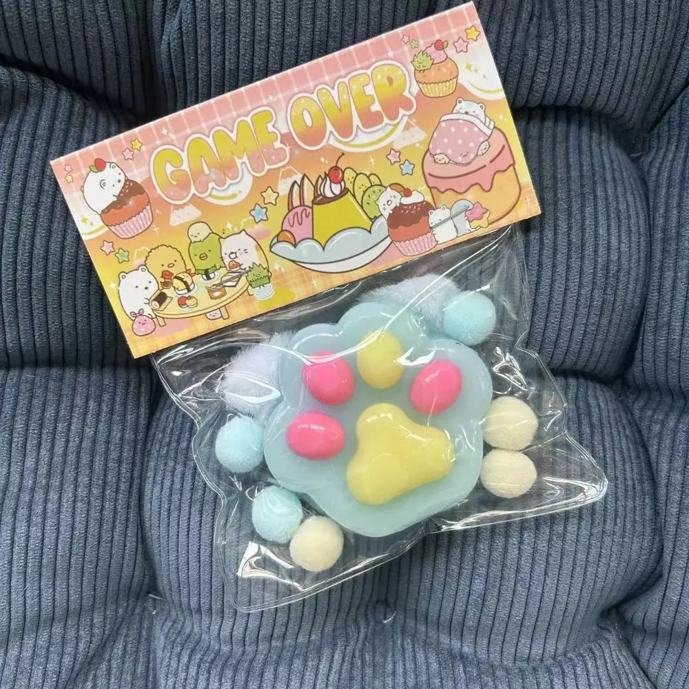 Squeeze Toy Cat Claw Squeezing Toy Soft Abreact Decompressing Pinching Cat Paw Sticky Relief Relax Toys 2