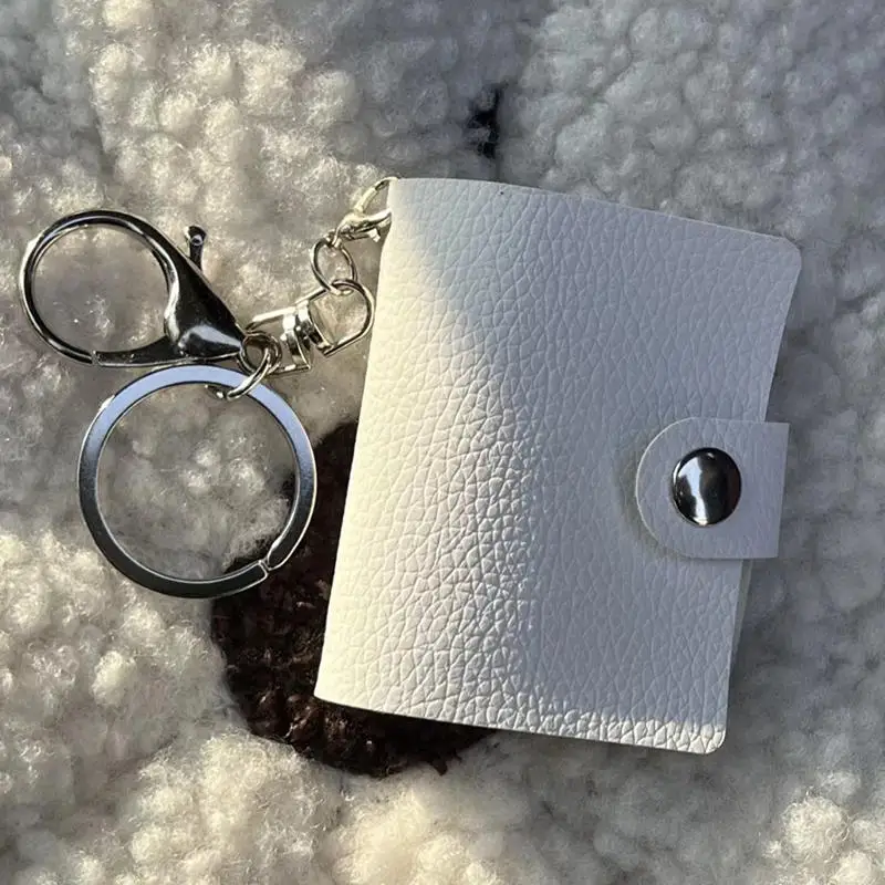 New 2-inch Holder Pockets Portable Certificate Photo Storage Portable Key Ring-10page-20 pocket DIY Mini Photo Album Keychain