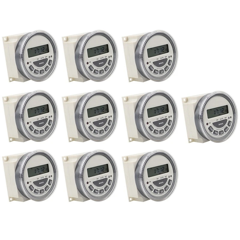 

New-10X Programmable Timer Switch Relay Digital LCD Power Weekly CN304A AC 220V 5 Pin