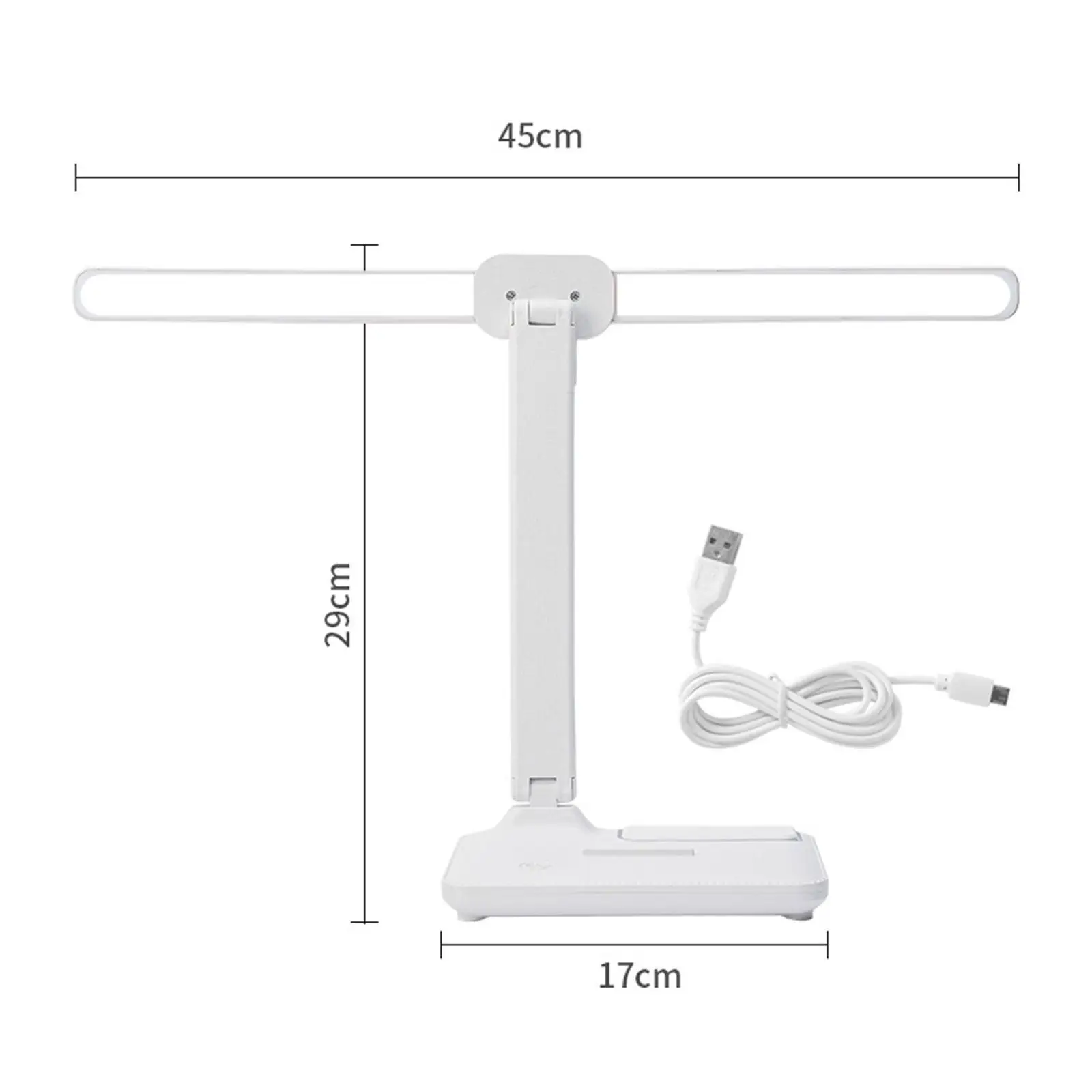 3 Levels Reading Table Lights, Bright Flexible White Protective Double Lamp Type LED Desk Lamp for Work Studying Eye 
