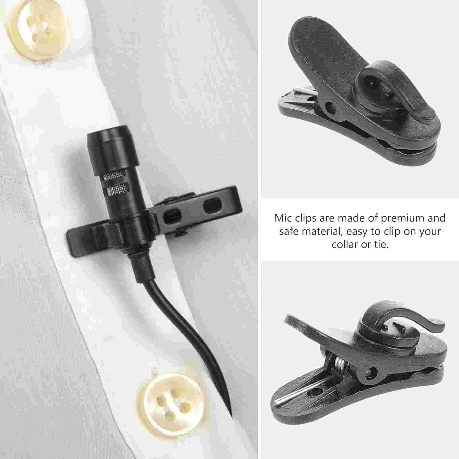 

20Pcs Lapel Mic Clips Plastic Lavalier Wire Clips Plastic Microphone Cord Clips Collar Clip