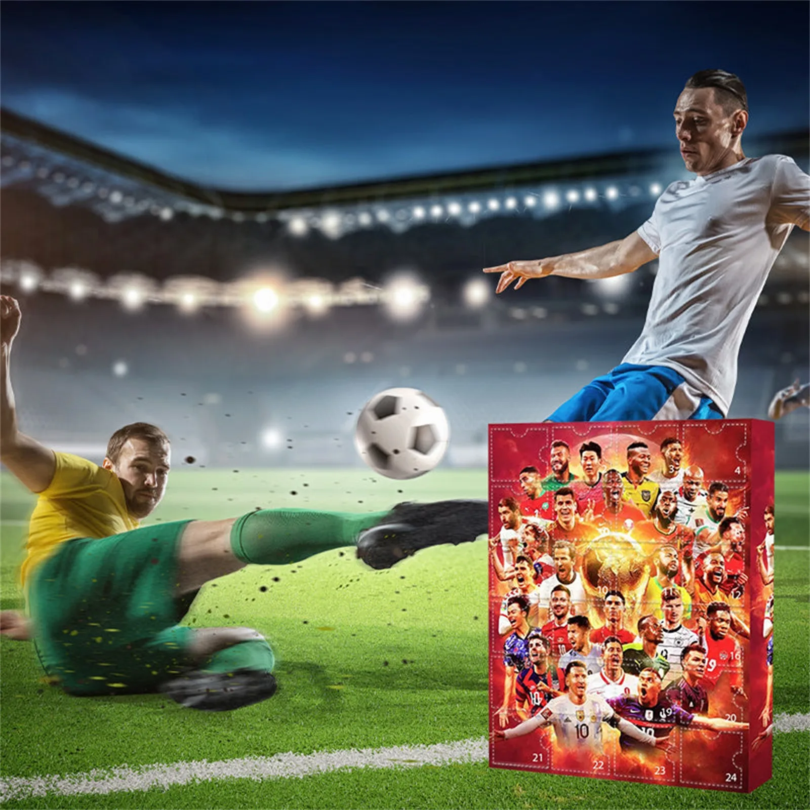 2024 Countdown Advent Calendar Soccer Kit 24 Days Building Advent Calendars Soccer Party  Sports Birthday Christmas Supplies