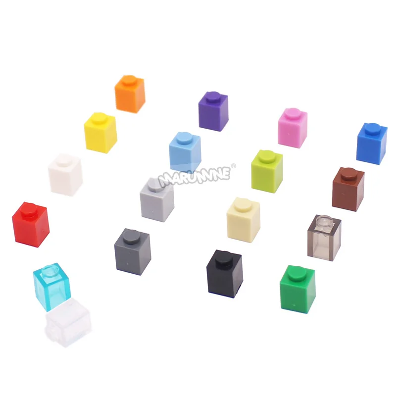 Marumine 1 x 1 Building Bricks 500 PCS/Lot Idea Part 13 Colors 3005 DIY Educational Blocks Construction Accessories Toys For Kids building blocks building block parts