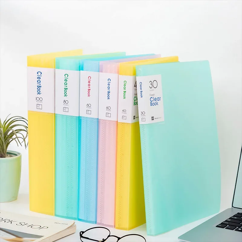 

A4 A3 Pink Folder Information Book Insert File Folder Transparent Album Student Office Supplies Folder Contract Storage Bag