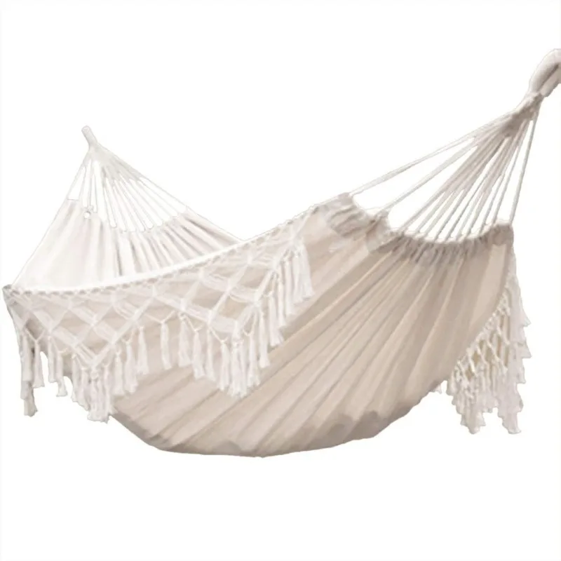 Hammock Brazilian Double Hammock Soft Comfortable Fabric Cotton Canvas Hammock Hanging Portable Two Person