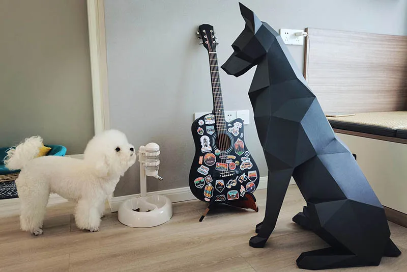 100cm Doberman dog 3D Animal Sculpture Doberman Papercraft bedroom Living Room handmade DIY Geometric origami model 3d paper model