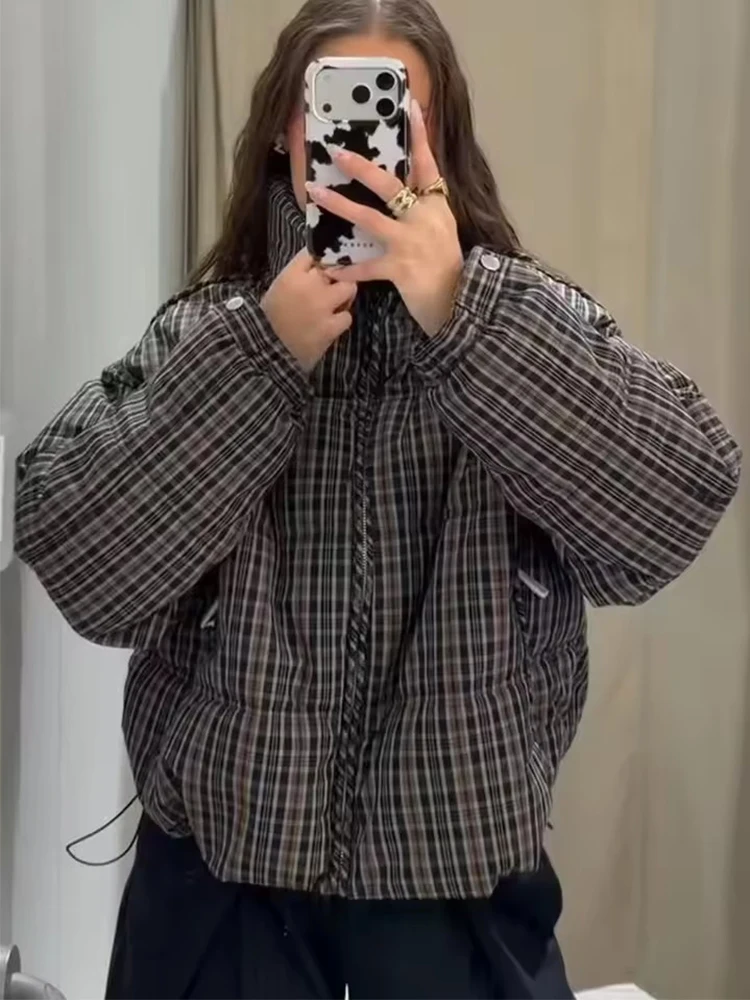 2026 Women Winter Jacket Fashion Stand Neck Long Sleeve Zipper Short Parka Coats Female New Daily Casual Warm Outwear ﻿