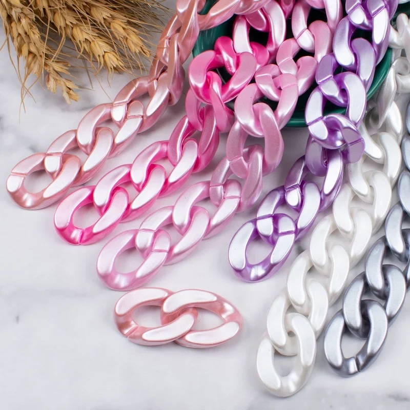 

20 pcs 20*30mm Highlight Acrylic Twisted Chains Assembled Parts Beads for Jewelry Making DIY Bracelet Necklace Accessories