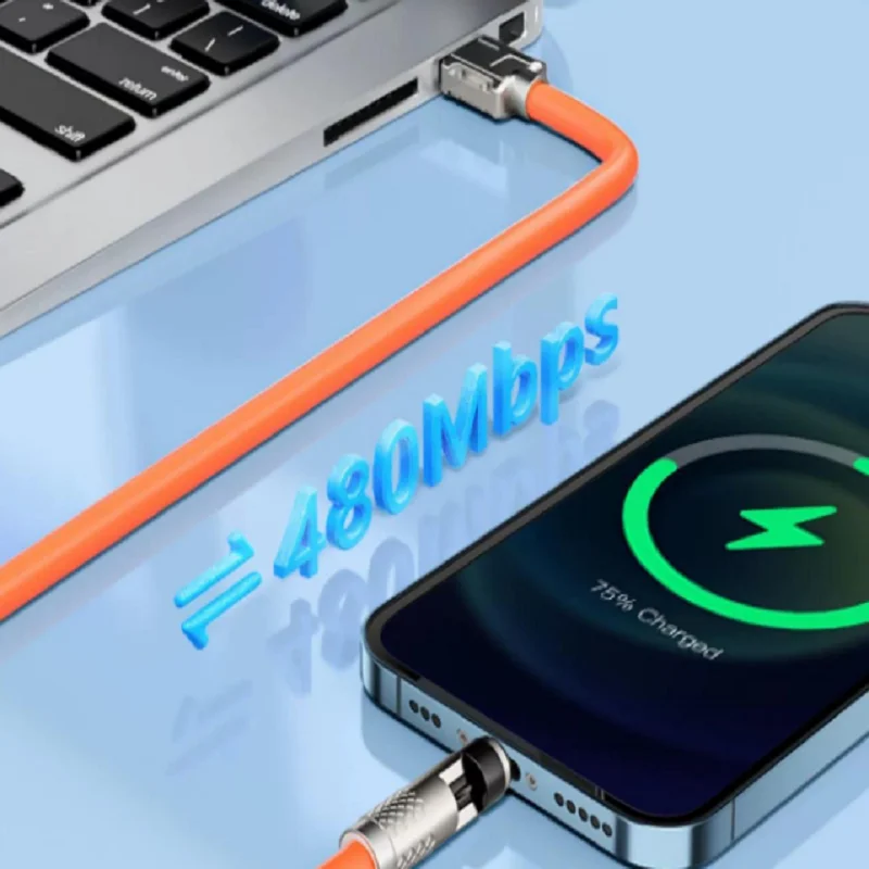 120W USB 충전 케이블 3in1 마그네틱 6A 초고속 충전 타입-C to iOS 라이트닝 액체 실리콘 충전 데이터 케이블 아이폰용