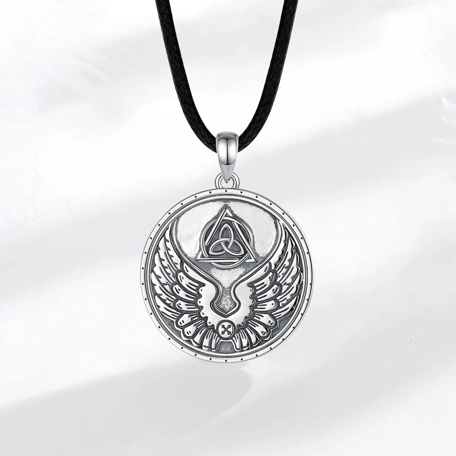 Pendant Necklace Eudora 925 Sterling Silver Pentagram Runes