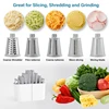 LMETJMA 5 in 1 Rotary Cheese Grater Shredder Kitchen Mandoline Vegetable Julienne Slicer Waffle Cutter Nut Chopper JT247 2