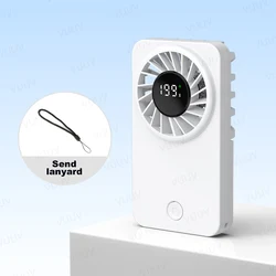 Compact Rechargeable Pocket Fan with Lanyard - Powerful Airflow (White)