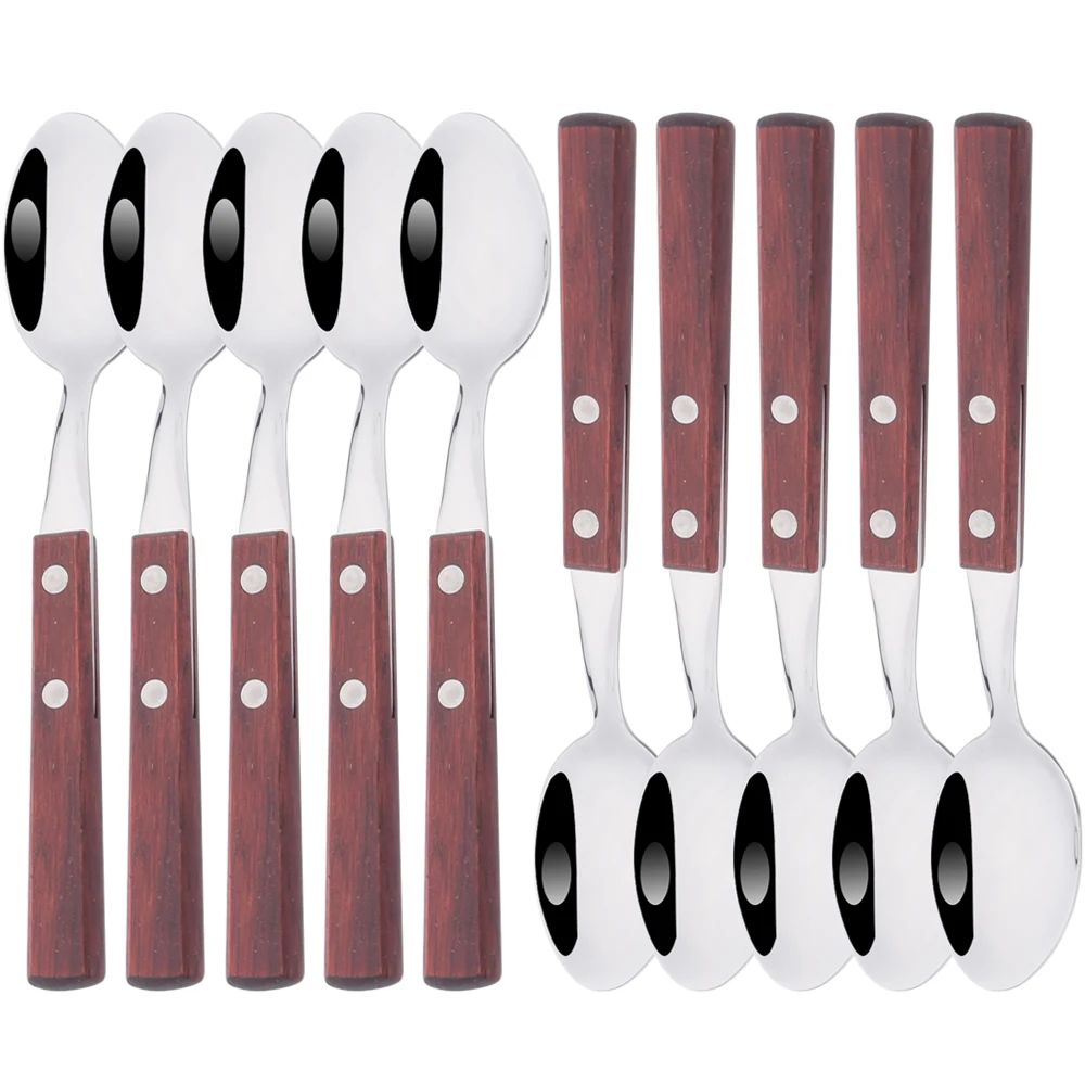 10Pcs Red Silver