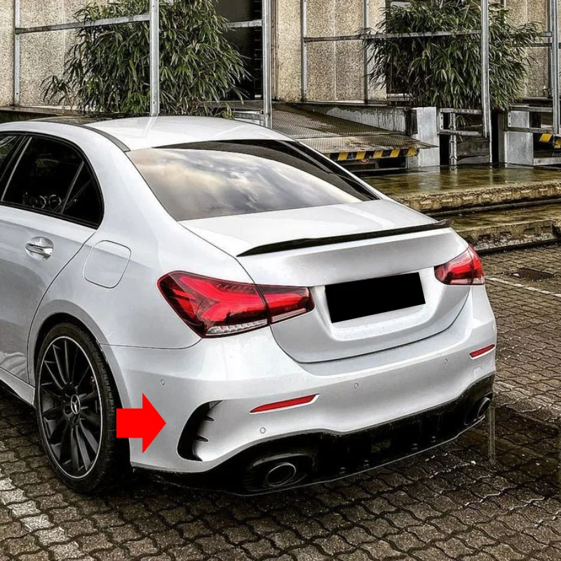 메르세데스-벤츠 액세서리에 적합 CLA W177 세단 A45 A35 A180 A200 A220 AMG 2019 + 후면 범퍼 스포일러 사이드 카나드 에어 벤트 커버