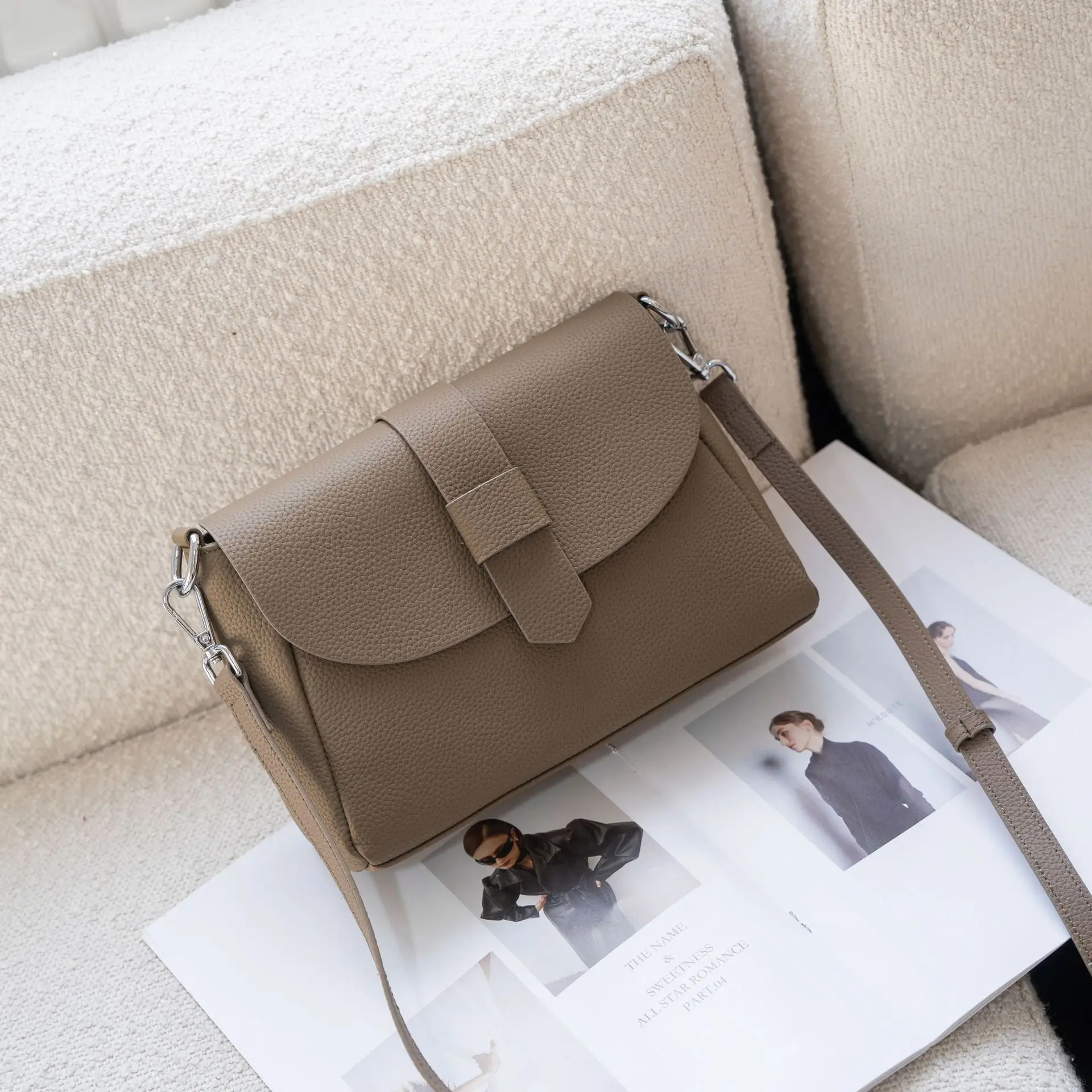 TOGO Leather Top Layer Cowhide Women's Handbag, Shoulder Bag, Fashionable Practical Crossbody High-quality Casual Small Bag
