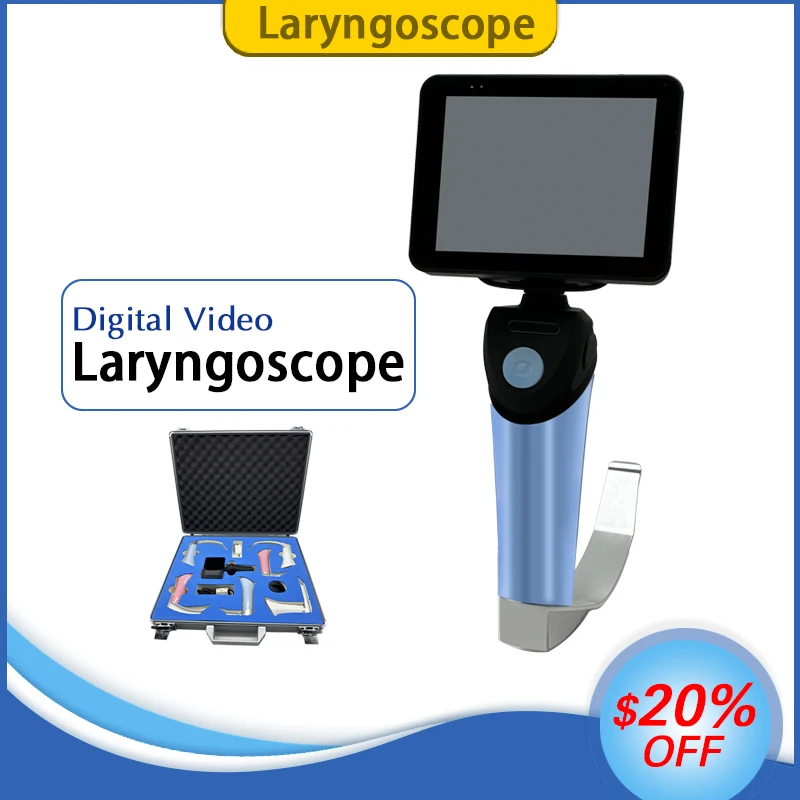 Video Laryngoscope Reusable Sterilizable Blades Color TFT LCD Digital Video Laryngoscope Optional for 6 Stainless Steel Blades