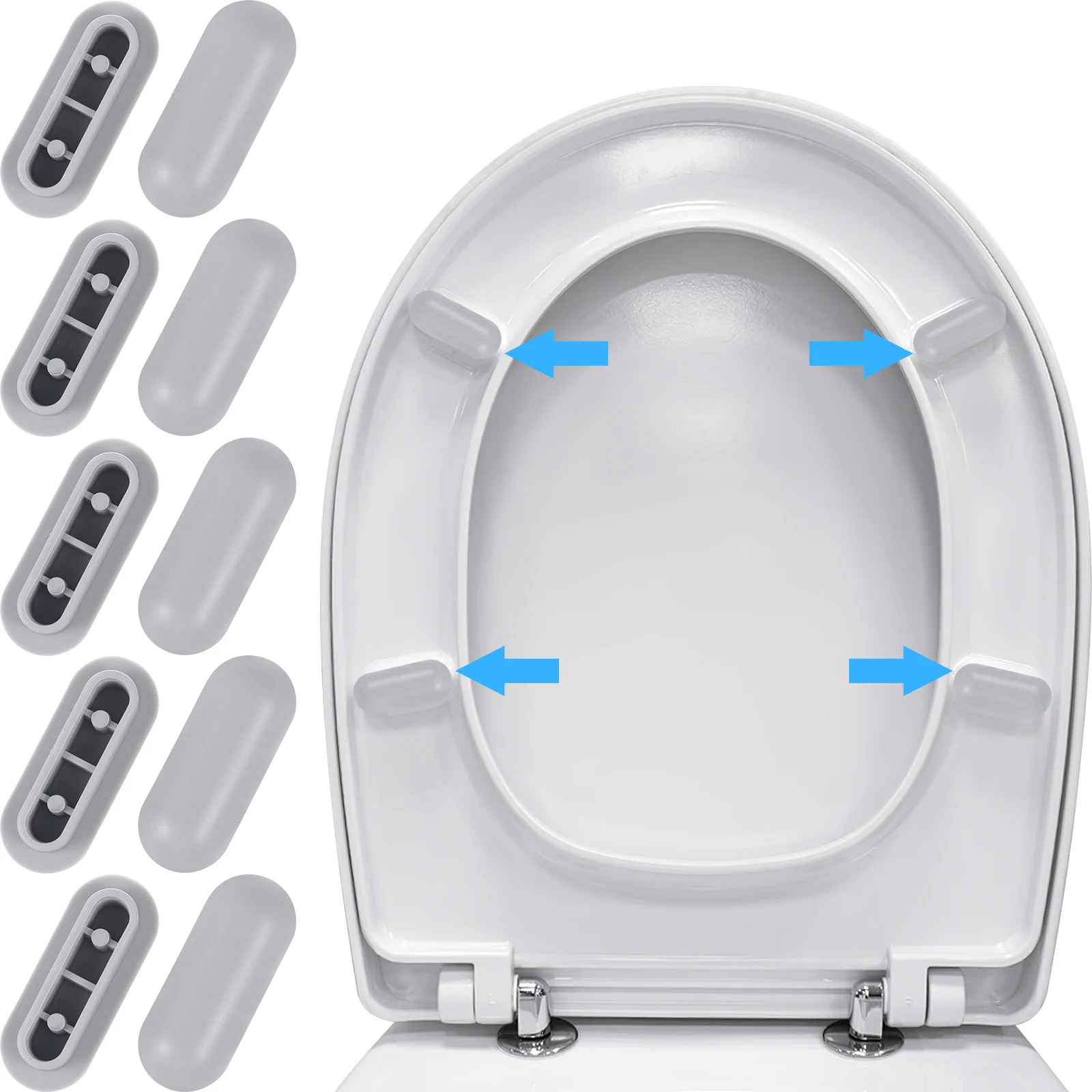 10 Pcs Portable Toilet Gasket Seat Bumpers Self-adhesive Pad Cushioning Pads Travel