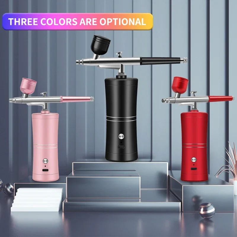 

Single Paint Cake Airbrush Beauty Art Nail Action For Portable Gun Compressor Rechargeable With Tattoo Wireless Face Craft Spray